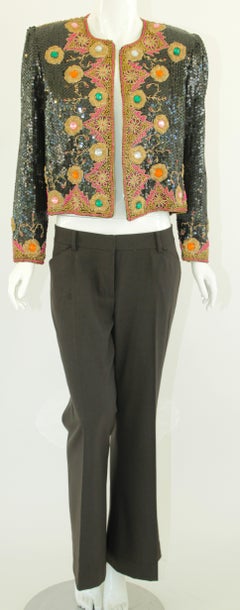 Vintage Evening Jeweled Beaded Jacket 1980's