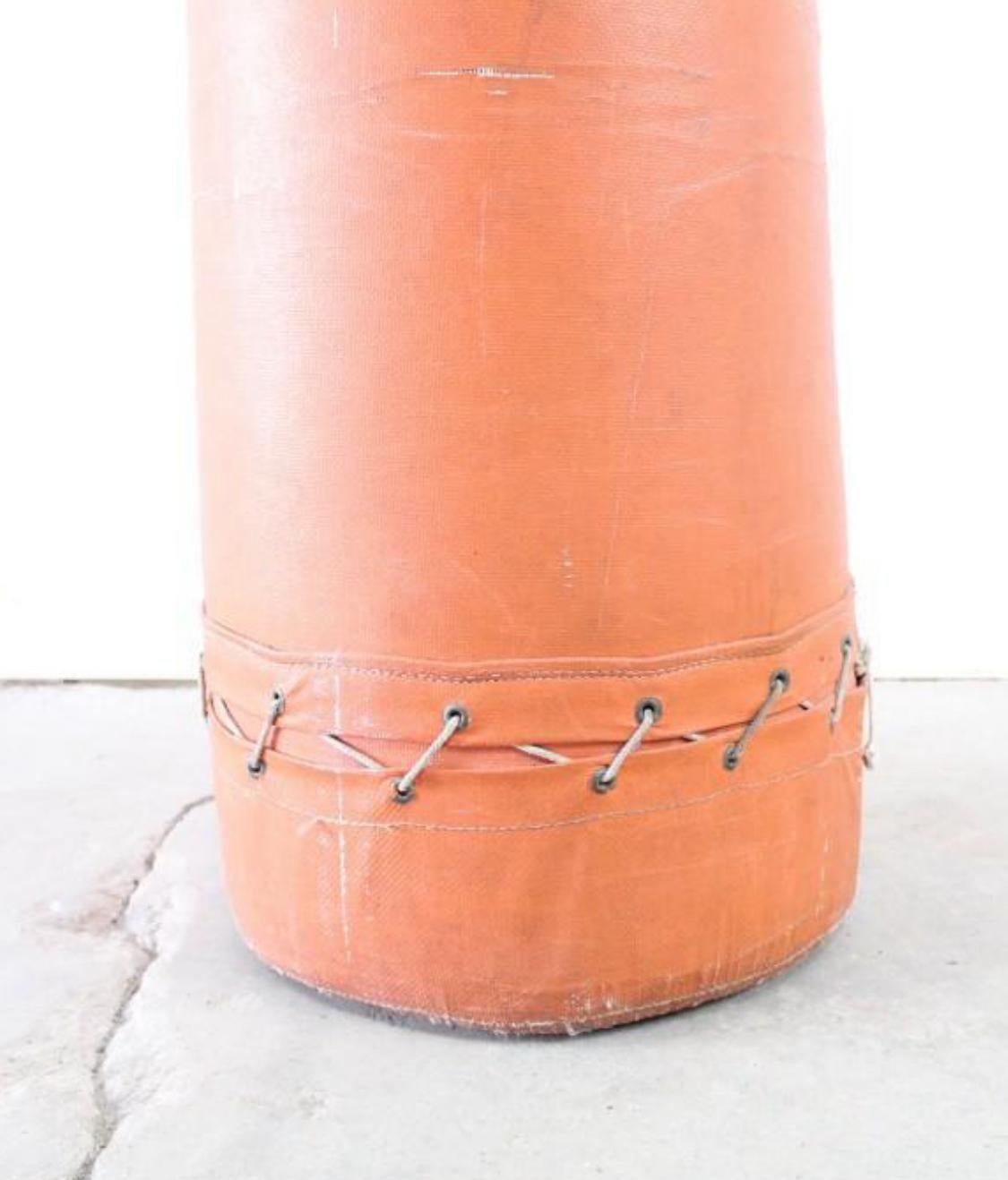 American Vintage Everlast Boxing Punching Bag with Folk Art Illustration For Sale