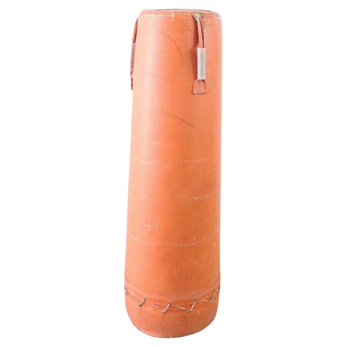 Vintage Everlast Boxing Punching Bag with Folk Art Illustration For Sale