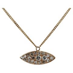 Vintage Evil Eye Pavé Diamond Necklace