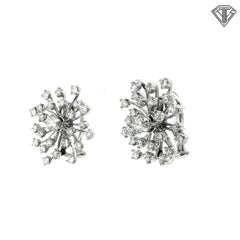 Vintage Exceptional Platinum 2.00 Carat E–F VS Diamond Starburst Earrings