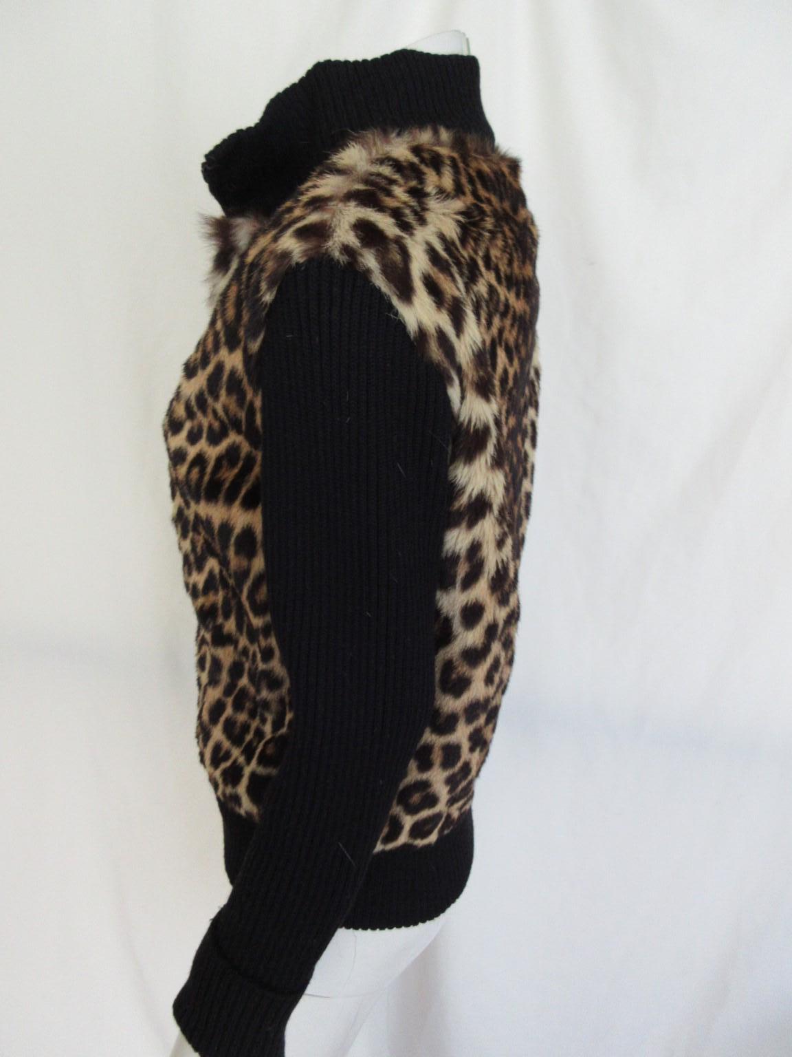Nero Gilet giacca con stampa panthera esclusivo Vintage By in vendita