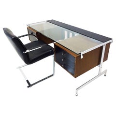Vintage Executive Desk JK212 by Jørgen Kastholm with complimentary leather chair