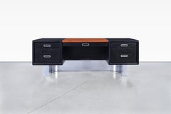 Executive-Schreibtisch aus ebonisiertem und Chrom