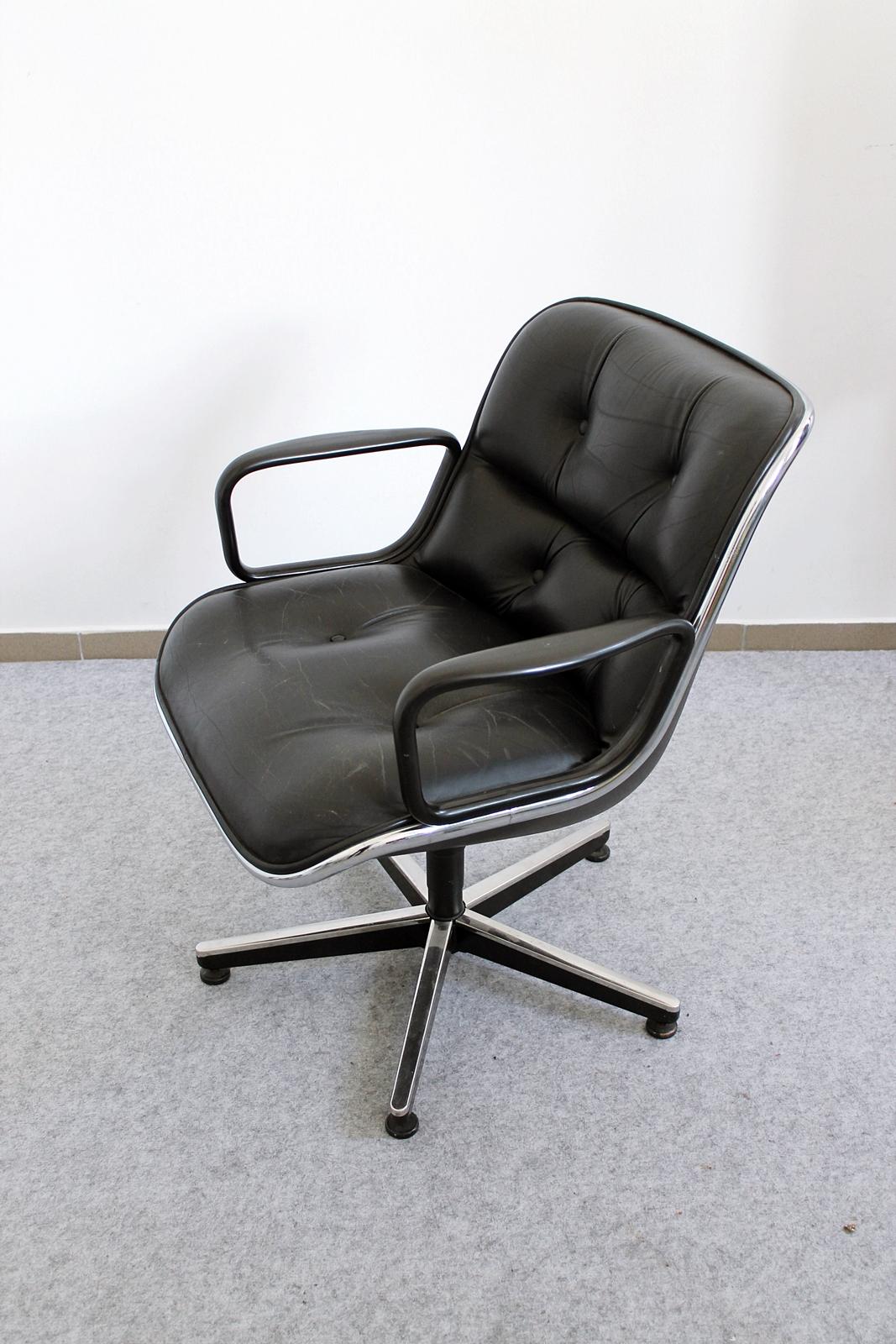 Vintage Executive Swivel Armchair by Charles Pollock for Knoll International (Moderne der Mitte des Jahrhunderts)