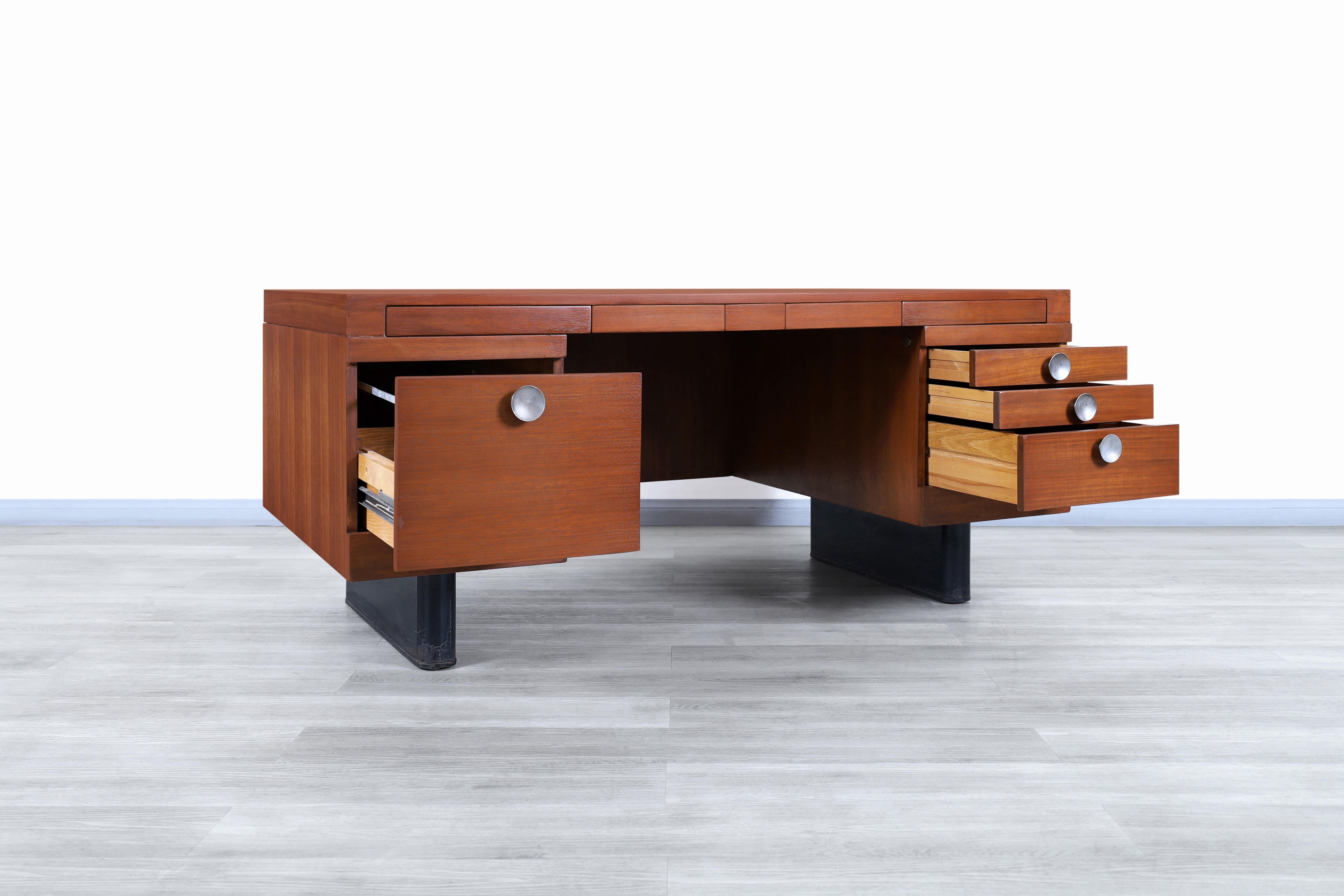 American Vintage Executive Walnut Desk by Gilbert Rohde for Herman Miller