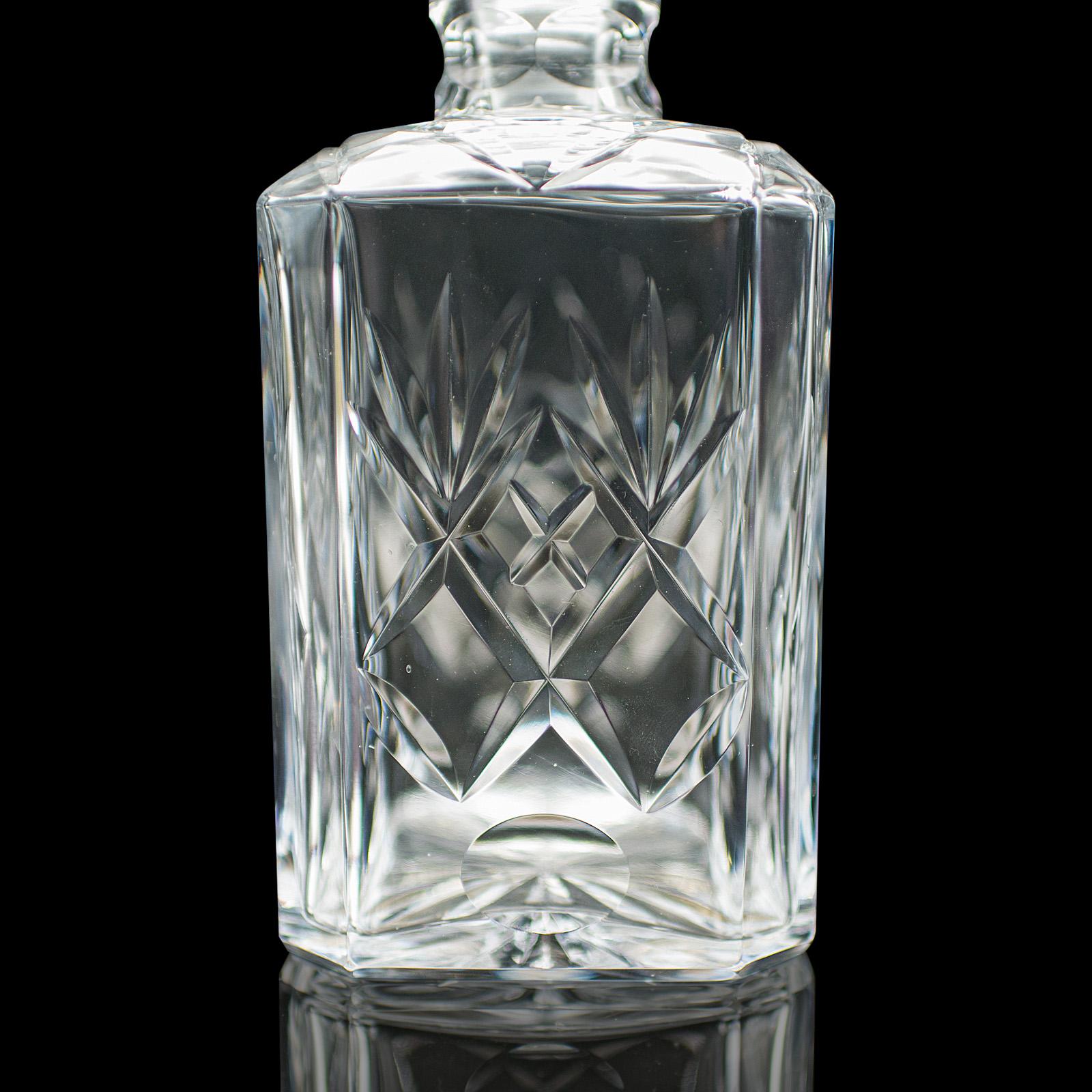 Decantador Ejecutivo Vintage para Whisky, Inglés, Cristal Tallado, Recipiente para Aguardiente en venta 3