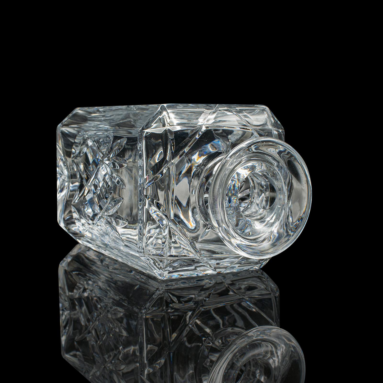 Decantador Ejecutivo Vintage para Whisky, Inglés, Cristal Tallado, Recipiente para Aguardiente Vidrio cortado en venta
