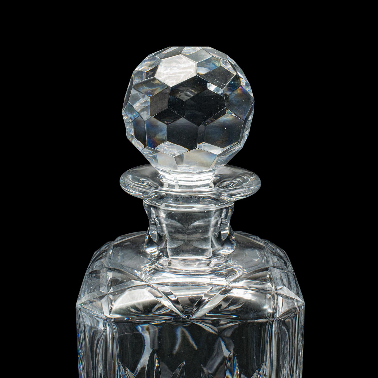 Decantador Ejecutivo Vintage para Whisky, Inglés, Cristal Tallado, Recipiente para Aguardiente en venta 2