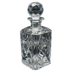 Vintage Executive Whiskey Decanter, English, Cut Crystal Glass, Spirit Vessel