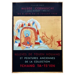 Poster di una mostra d'epoca, Musée Cernuschi, Parigi, Francia, 1956