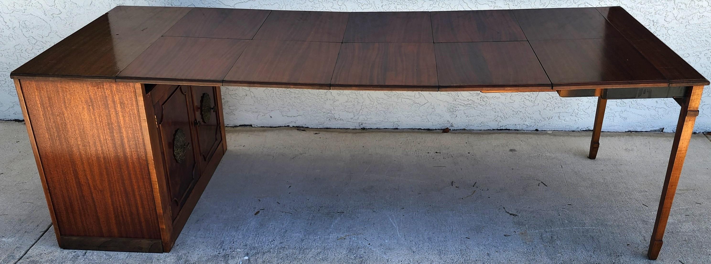 Saginaw Vintage Expandable Pullout Buffet Table For Sale 1