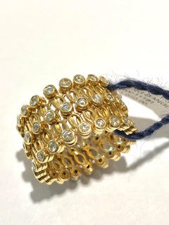 Bracelet jonc d'éternité réglable en diamants naturels et diamants souples