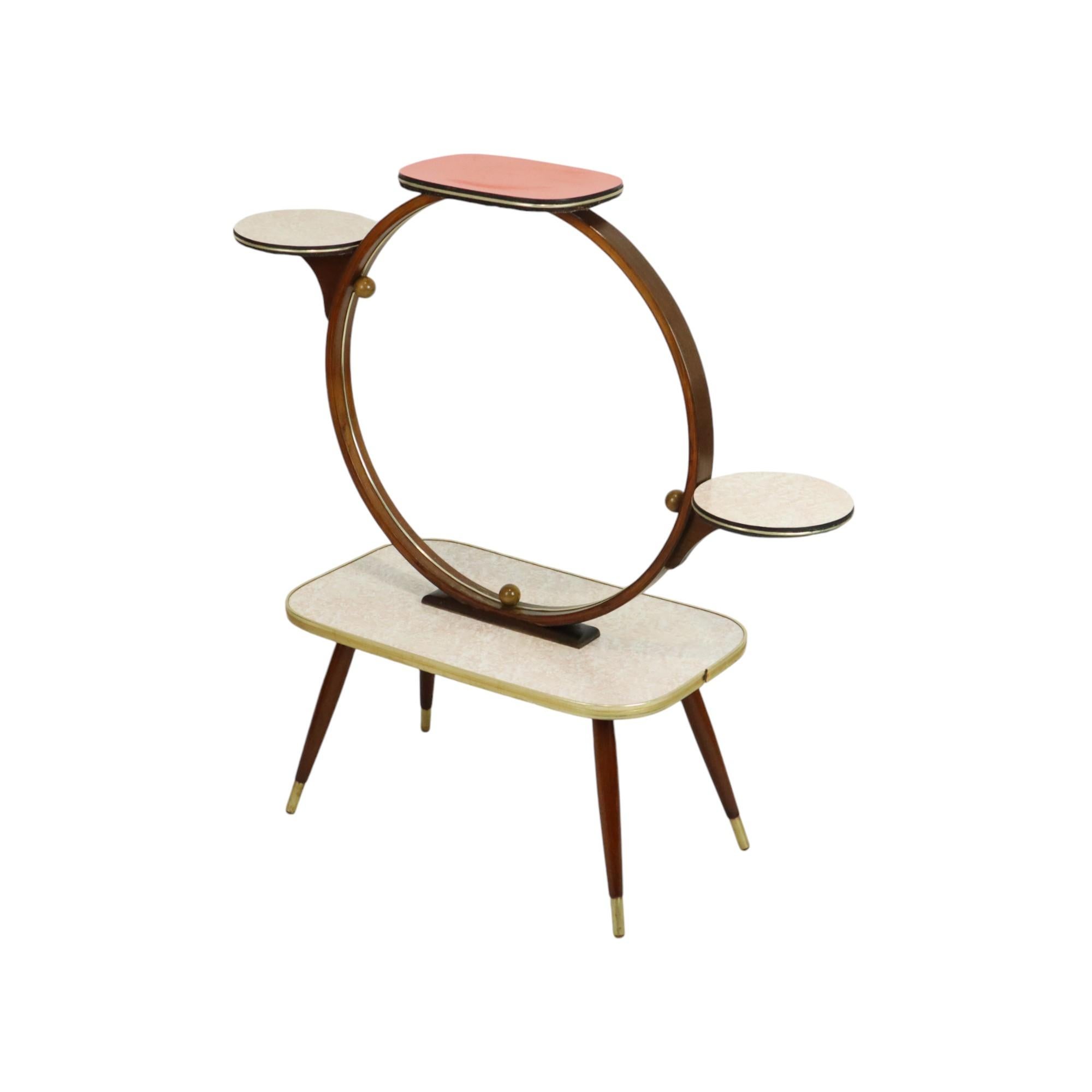 Mid-Century Modern Vintage Expo 58 Formica Plant Table Plant Stand Design 1950s For Sale