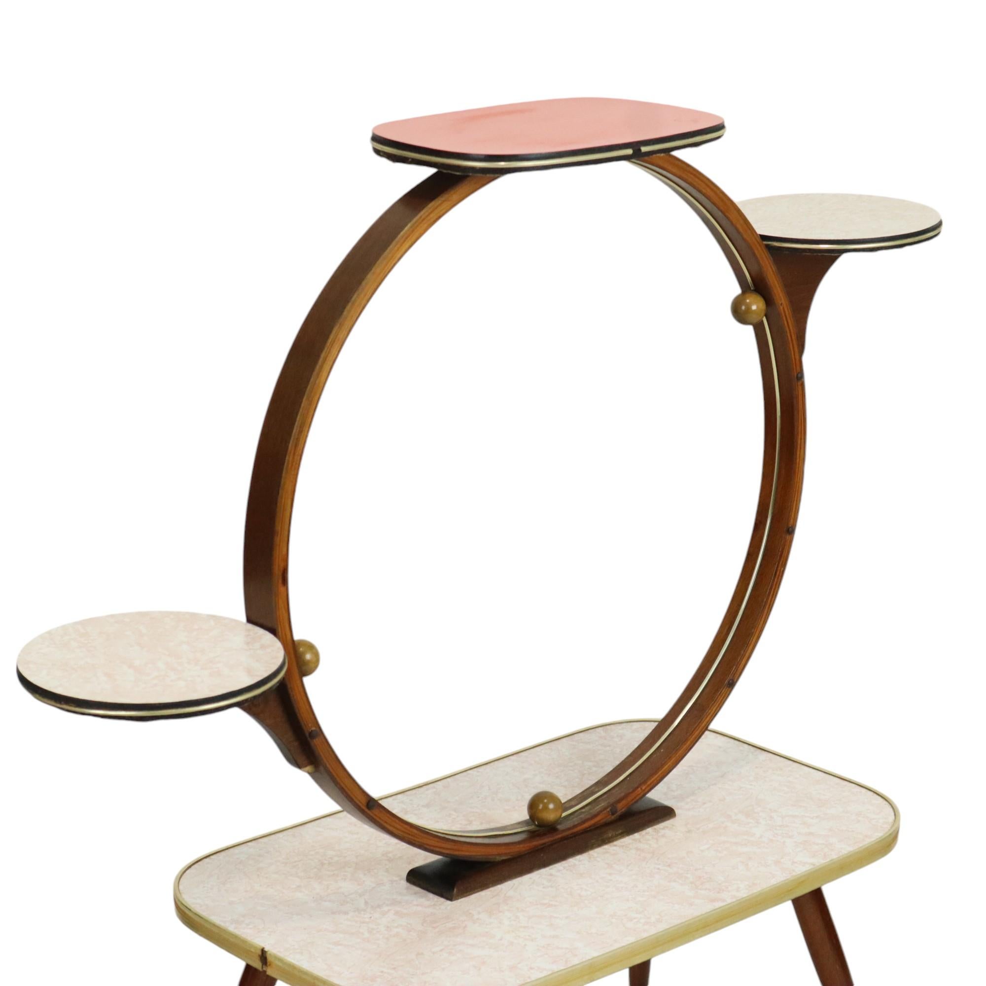 Vintage Expo 58 Formica Plant Table Plant Stand Design 1950s In Fair Condition For Sale In Poperinge, BE
