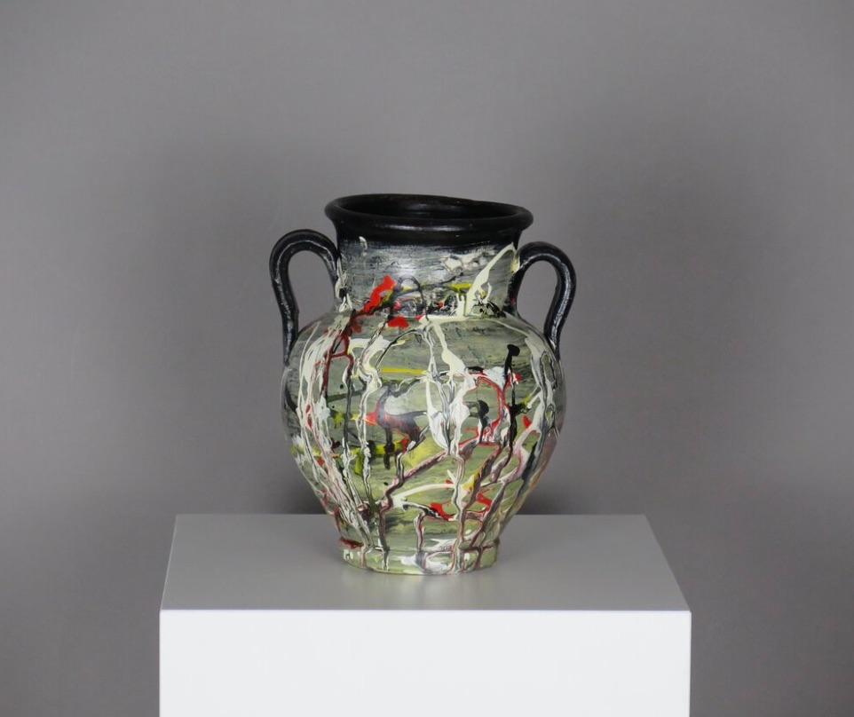 Expressionniste Vase vintage en céramique expressionniste en vente