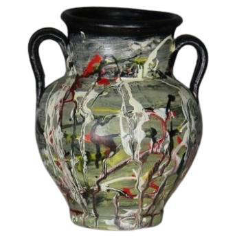 Vintage Expressionist Ceramic Vessel For Sale