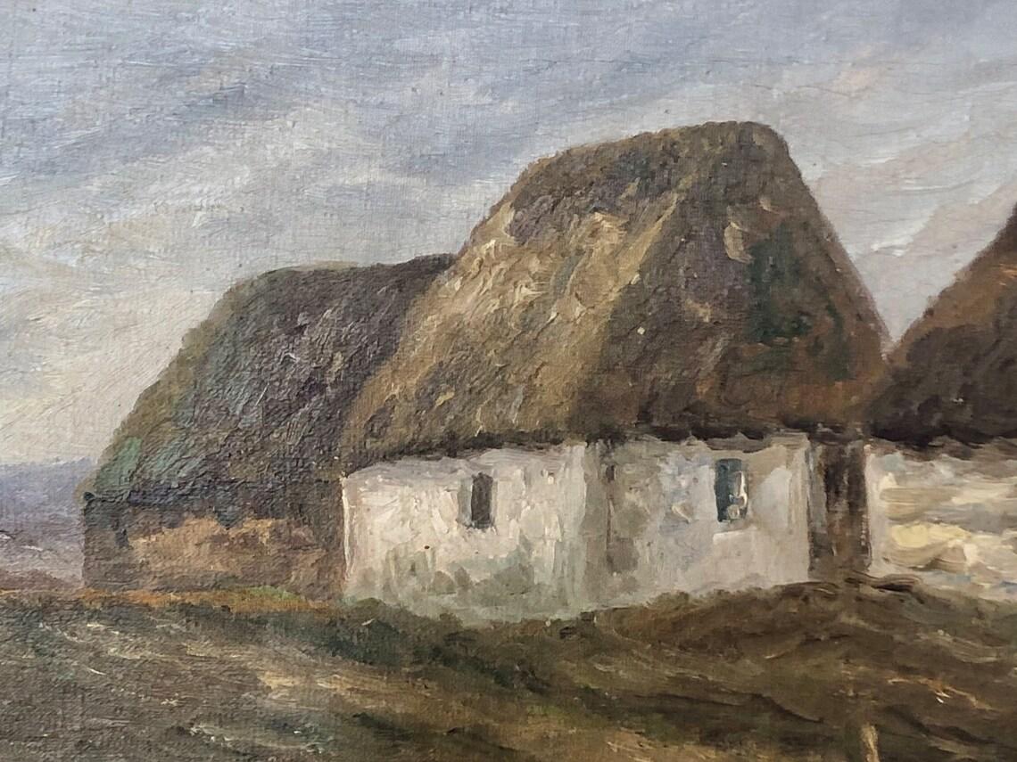 This is an oil on canvas painting by John Edvin Knüppel from Denmark estimated to be from the 1950s.
The motive is a farm at the countryside called “Gammel Hedegaard”.

The painting is signed in the bottom left corner and framed in a gold painted