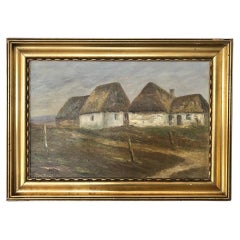 Vintage exquisite 1950s oil painting from Denmark by Edvin Knüppel