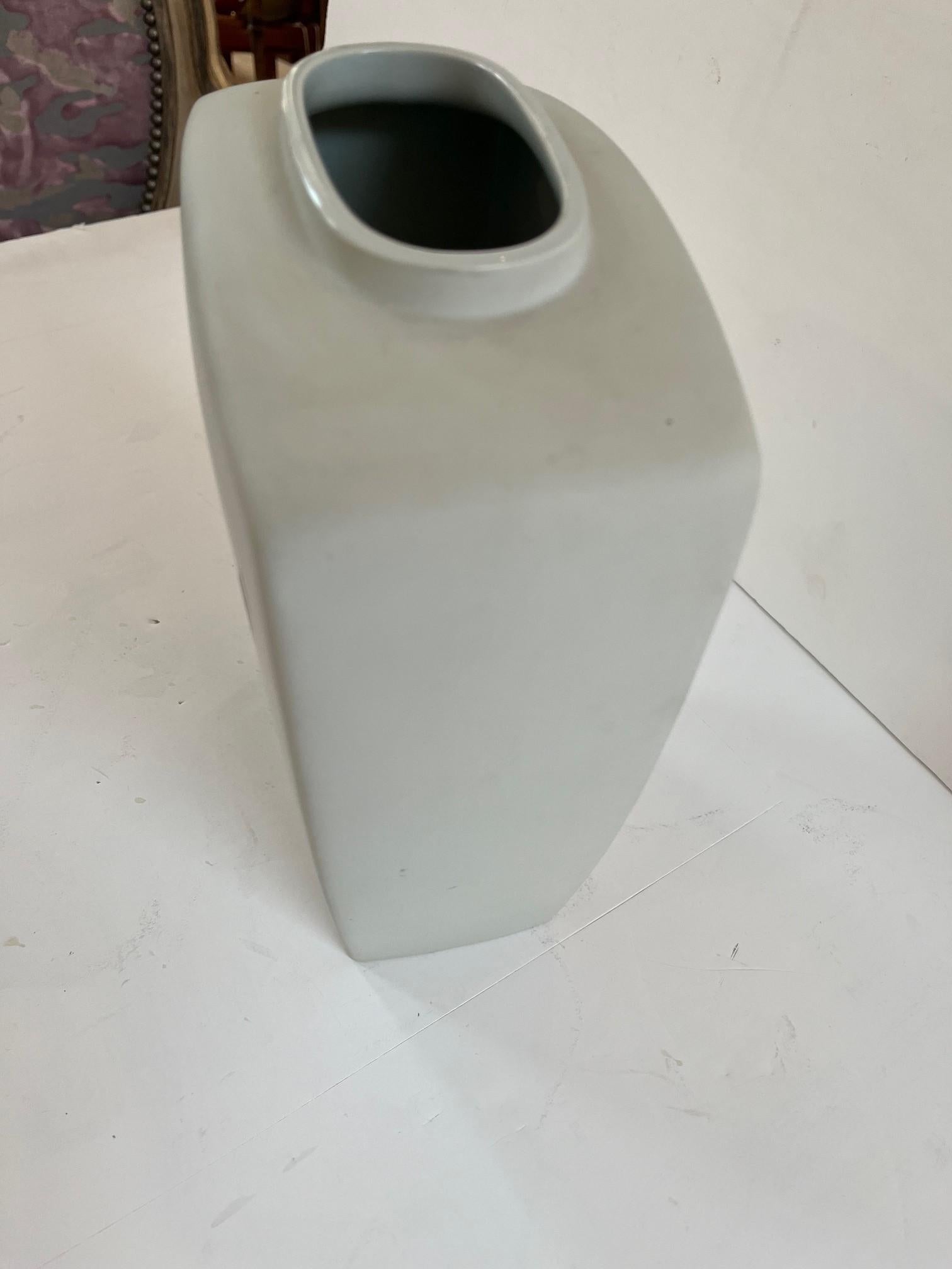 Mid-20th Century Vintage Exquisite Art Deco White Ceramic Vase by Rena Rosenthal For Sale