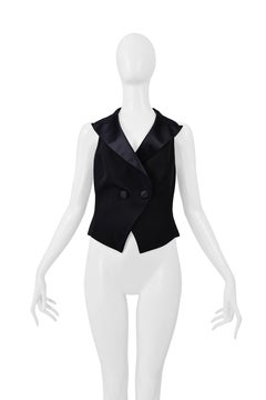 Vintage Exte Black Tuxedo Halter Vest