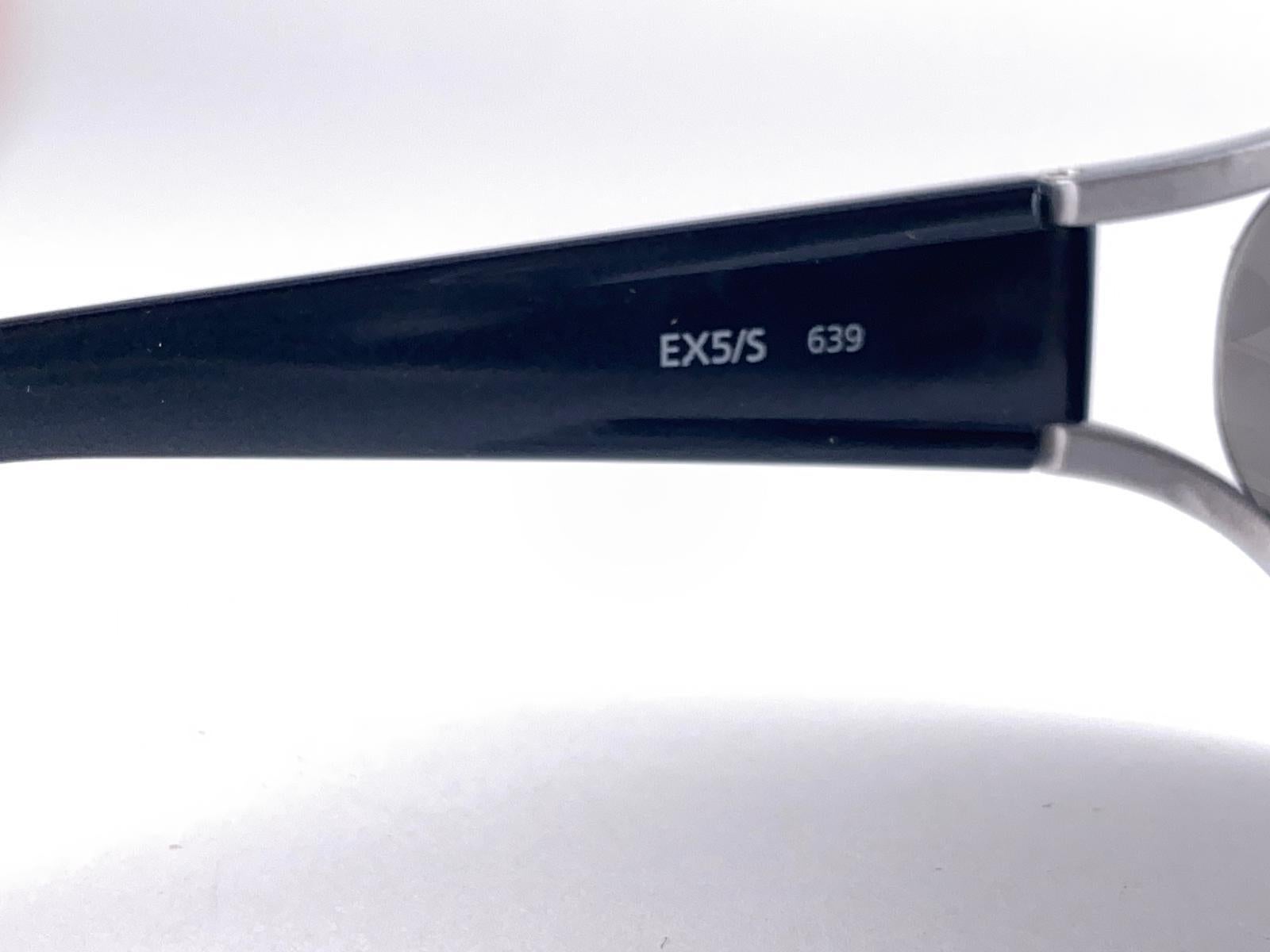 Vintage Exte EX 5 S  Matte Silver Wrap Around  Sunglasses 2001 Italy For Sale 1