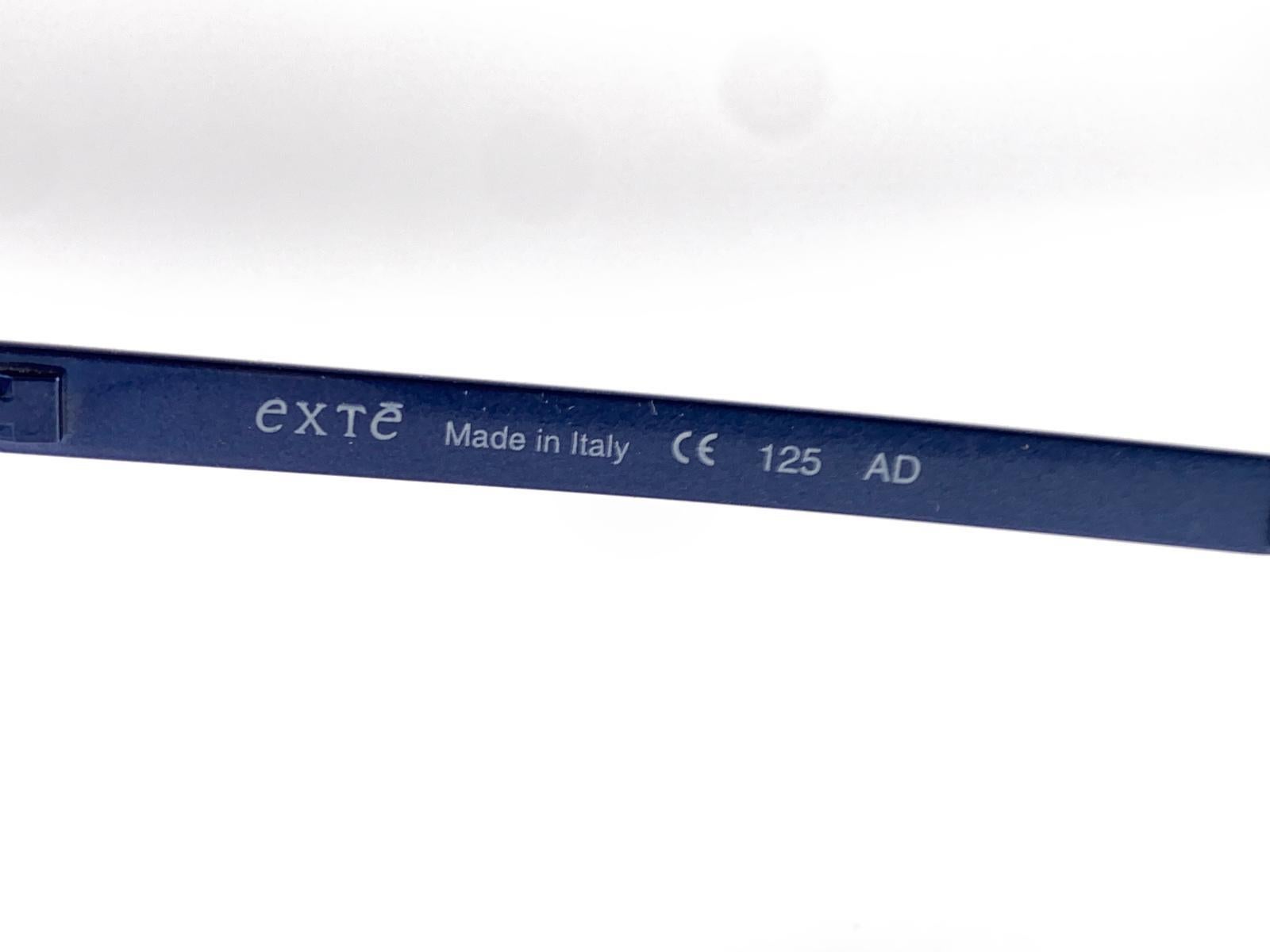 Vintage Exte EX 512 Rimless Metallic Blue Sunglasses 2001 Italy In New Condition For Sale In Baleares, Baleares