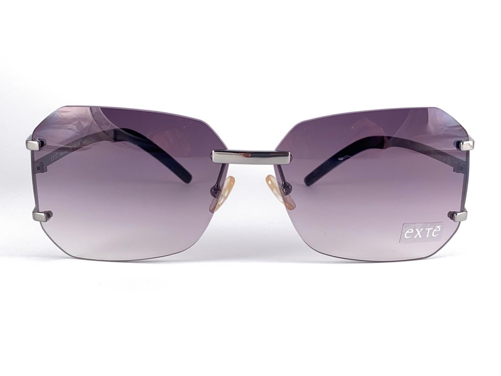 Vintage Exte EX 514 Randlos Silber Sonnenbrille 2001 Italien im Angebot 2