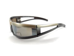 Vintage Exte EX1 Metallic Grey & Burgundy Wrap Around Sunglasses 2001 Italy