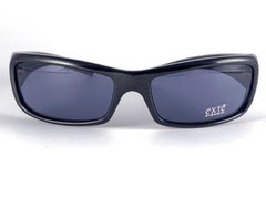 Occhiali da sole vintage Exte EX2 Sleek Black Wrap Around 2001 Italia