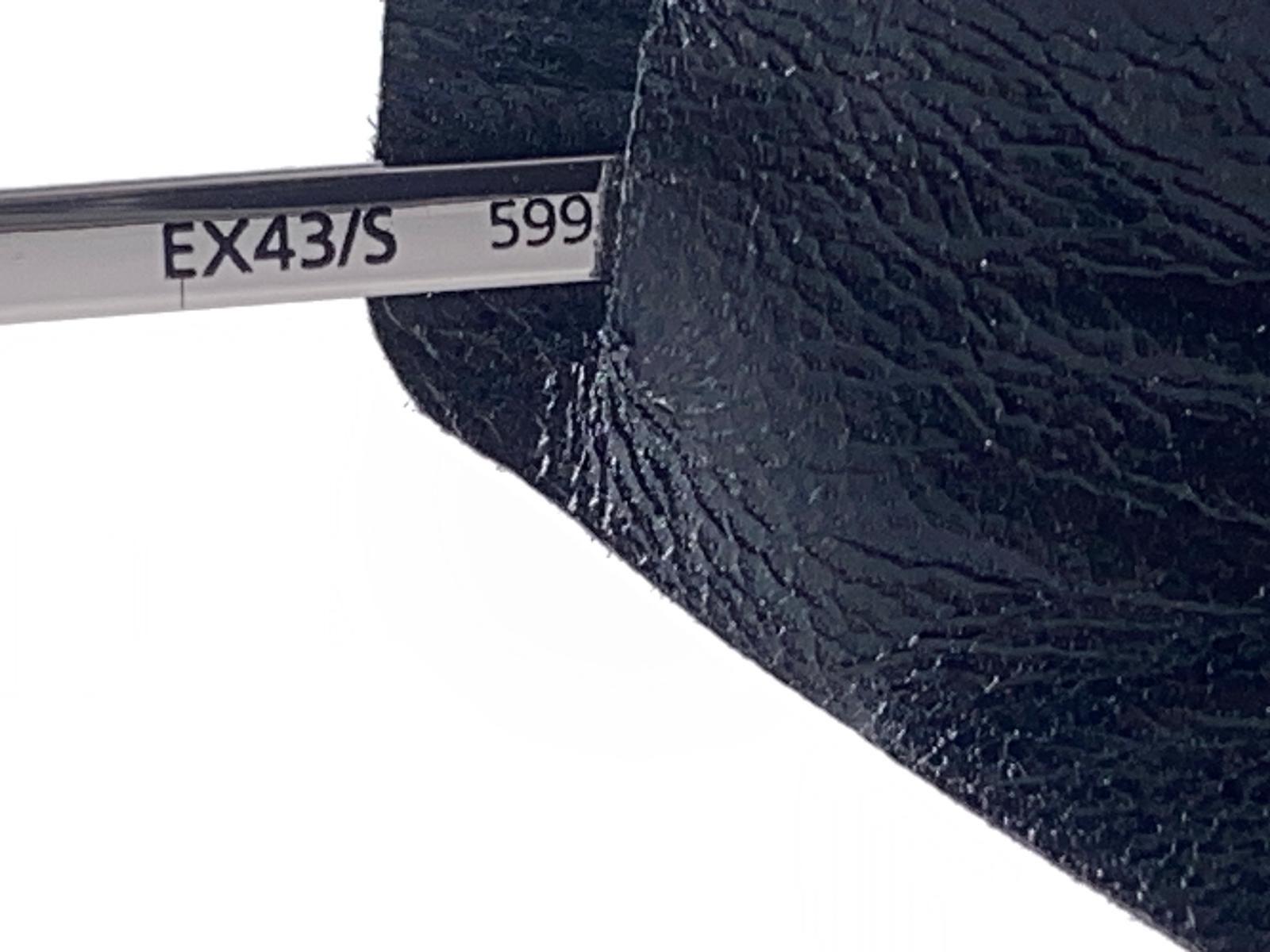 Gray Vintage Exte EX43 Silver & Black Faux Leather Wrap Around Sunglasses 2001 Italy For Sale