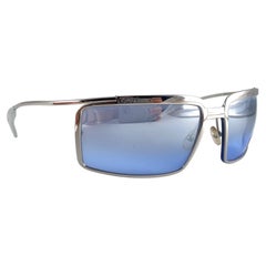 Vintage Exte EX5160 Silber-Sonnenbrille in Übergröße mit Wickel umgeben, Italien 2001 Italien
