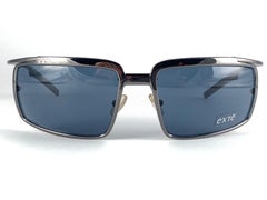 Vintage Exte EX51603 Dark Silver Oversized Wrap Around Sunglasses 2001 Italy