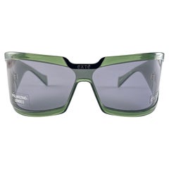 Vintage Exte EX66604 Transluzente Grüne Wickel-Sonnenbrille umgeben, Vintage 2001 Italien