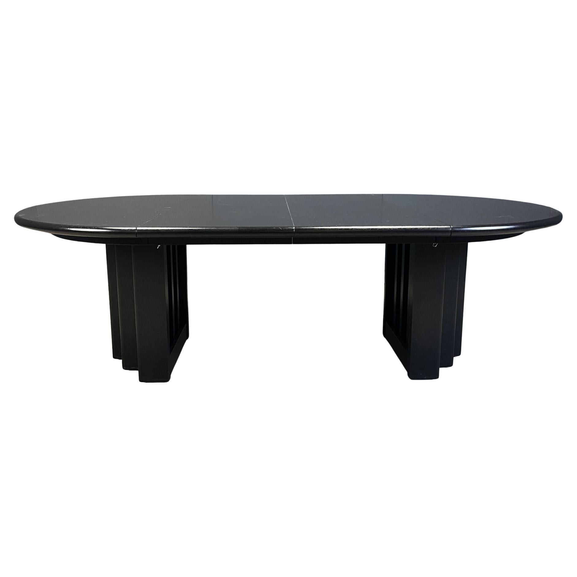 Table de salle à manger vintage extensible en bois noir, 1980