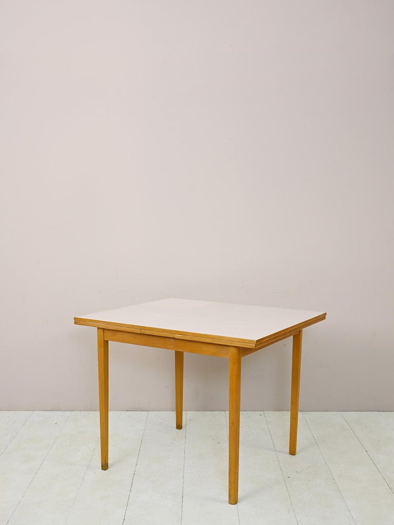 Vintage Extendable Wood and Formica Table For Sale at 1stDibs