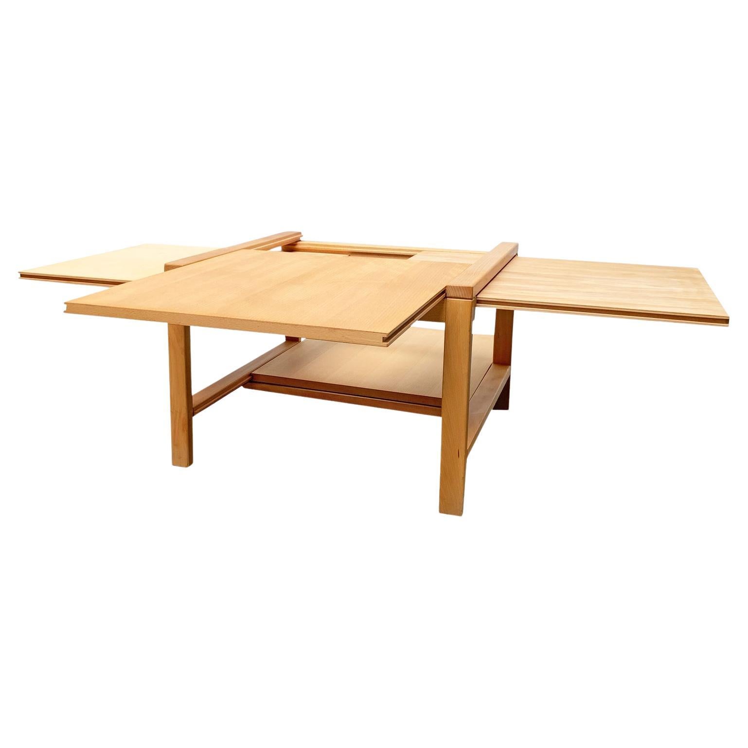 Tavolo da divano allungabile in legno vintage, anni '80 in vendita