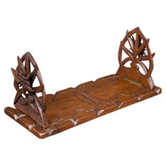 Deslizador de libros extensible vintage, angloindio, teca, soporte decorativo para novelas, c.1930
