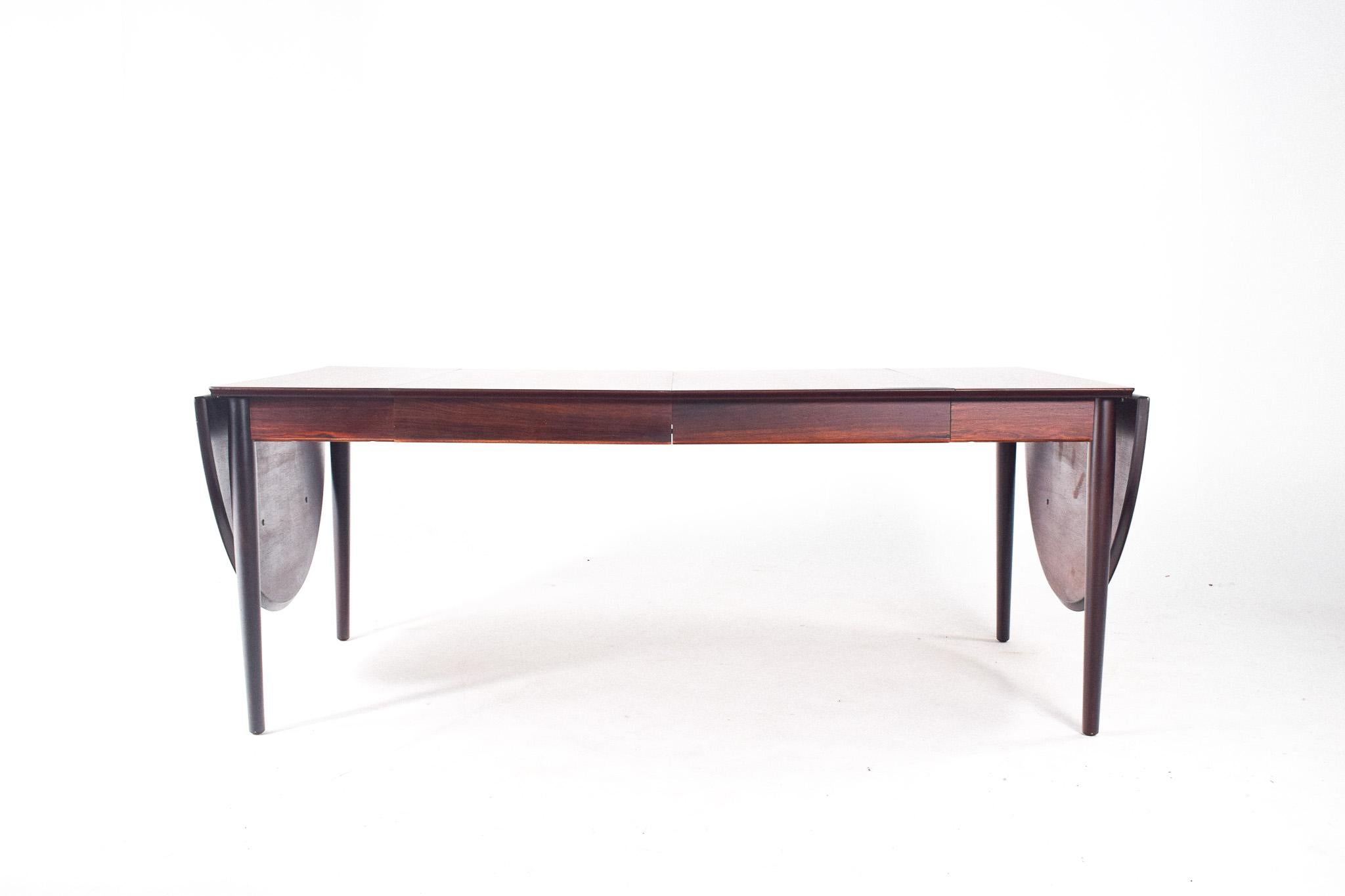 Rosewood Vintage Extending Dining Table, Designed by Arne Vodder for Sibast, Denmark