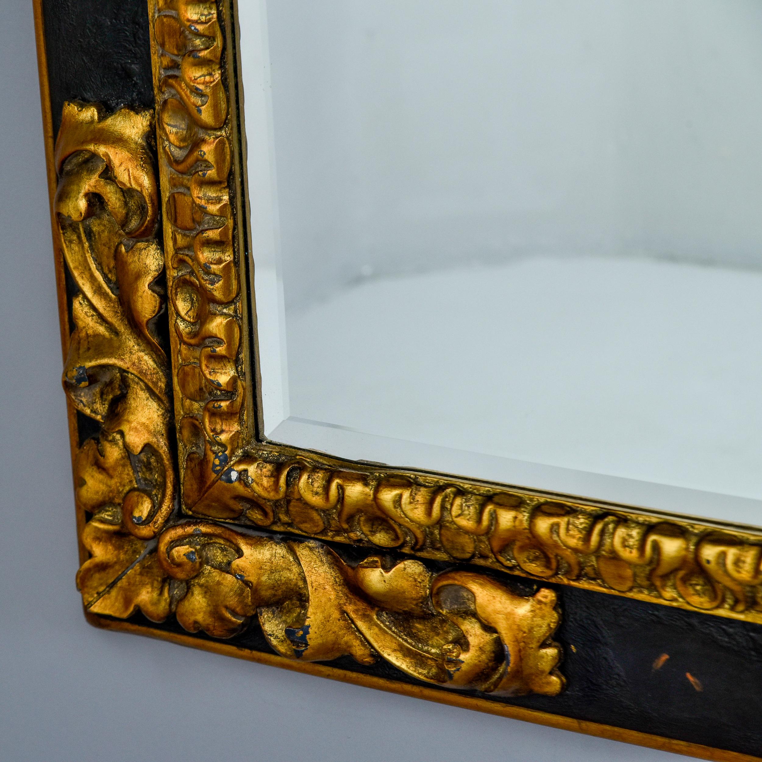 Vintage Extra Large Ralph Lauren Polo Black and Gilt Wood Mirror For Sale 5