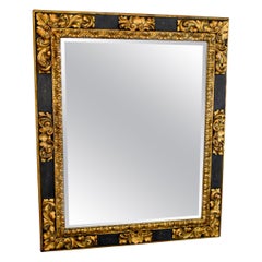 Vintage Extra Large Ralph Lauren Polo Black and Gilt Wood Mirror