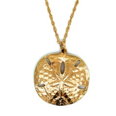 Vintage Extra Large Sand Dollar Charm Pendant with Chain