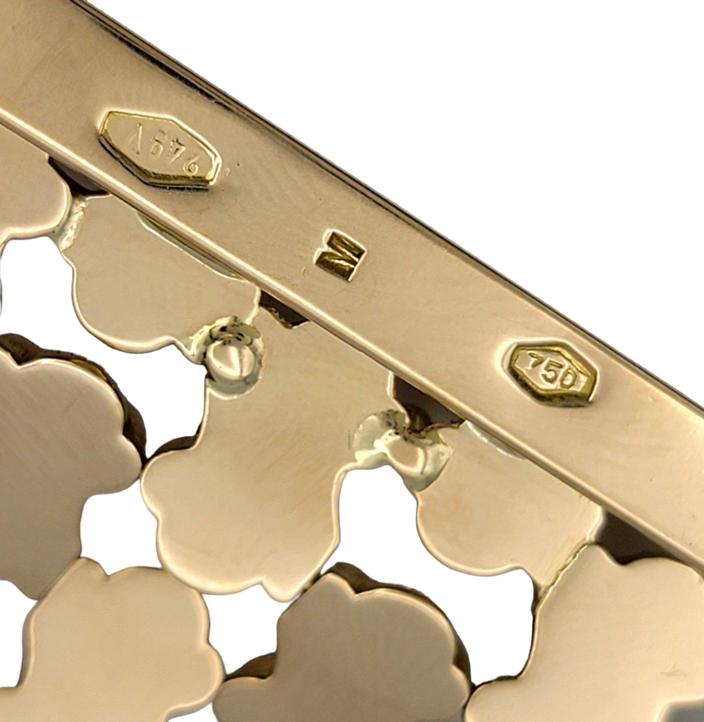 Bracciale d'epoca extra largo in oro rosa 18 carati a più file strutturate in vendita 4