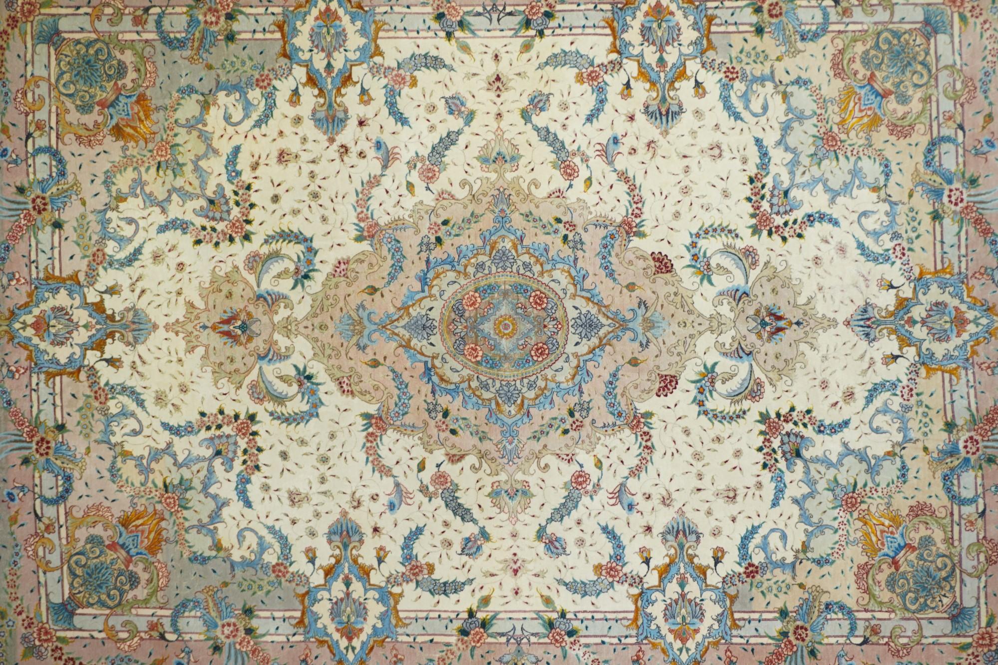 Persiano Tappeto Tabriz estremamente pregiato vintage 4'11'' x 6'7'' in vendita