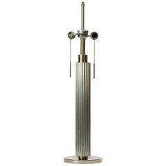 Vintage Extruded Aluminum Table Lamp with Chrome Base