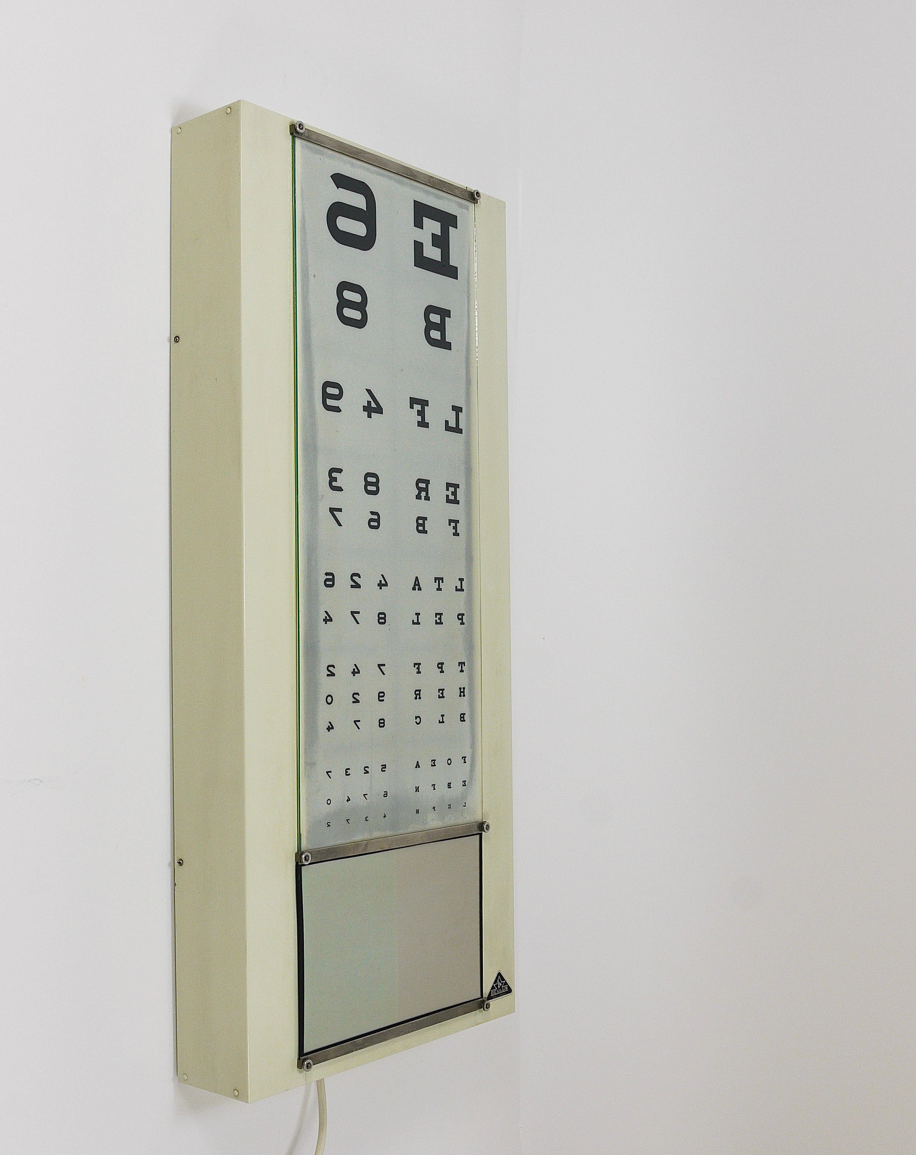 Vintage Eye Doctors Illuminated Eye Test Chart Light Box, Germany 1960s 4