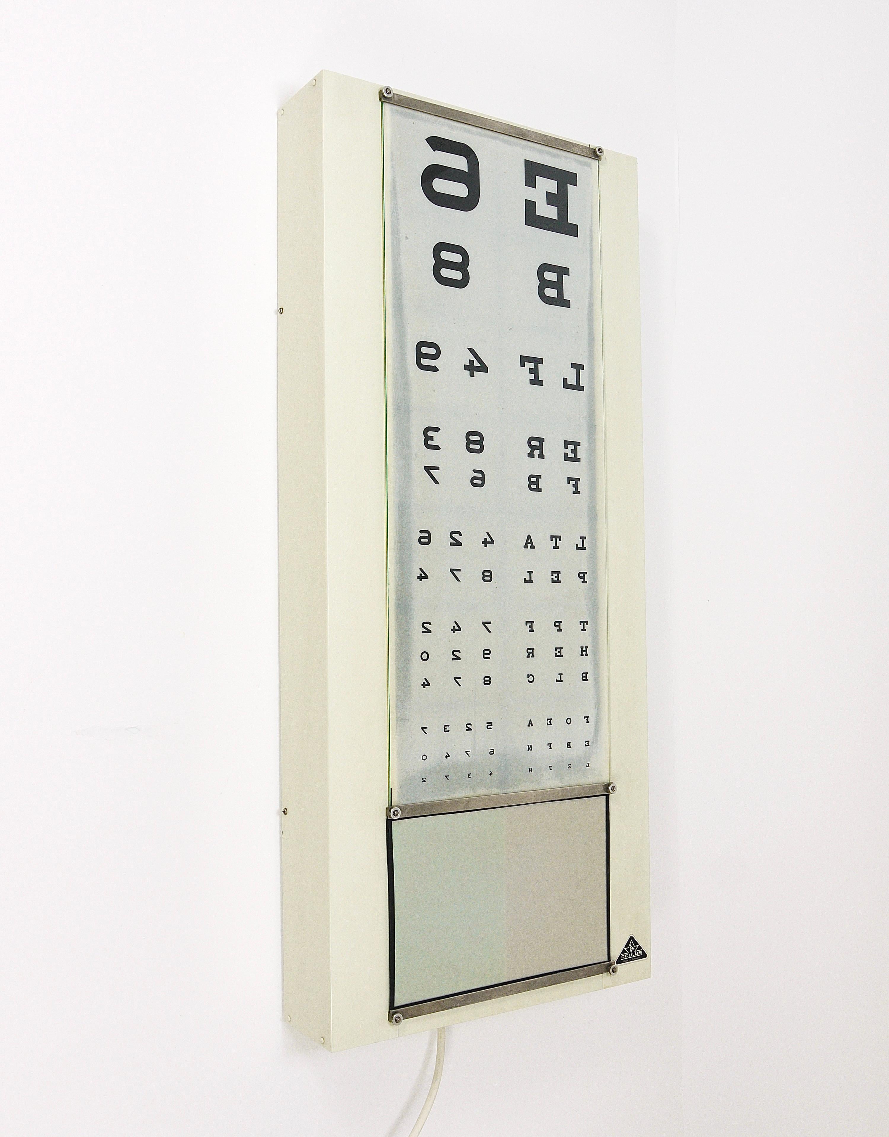 Vintage Eye Doctors Illuminated Eye Test Chart Light Box, Germany 1960s 5