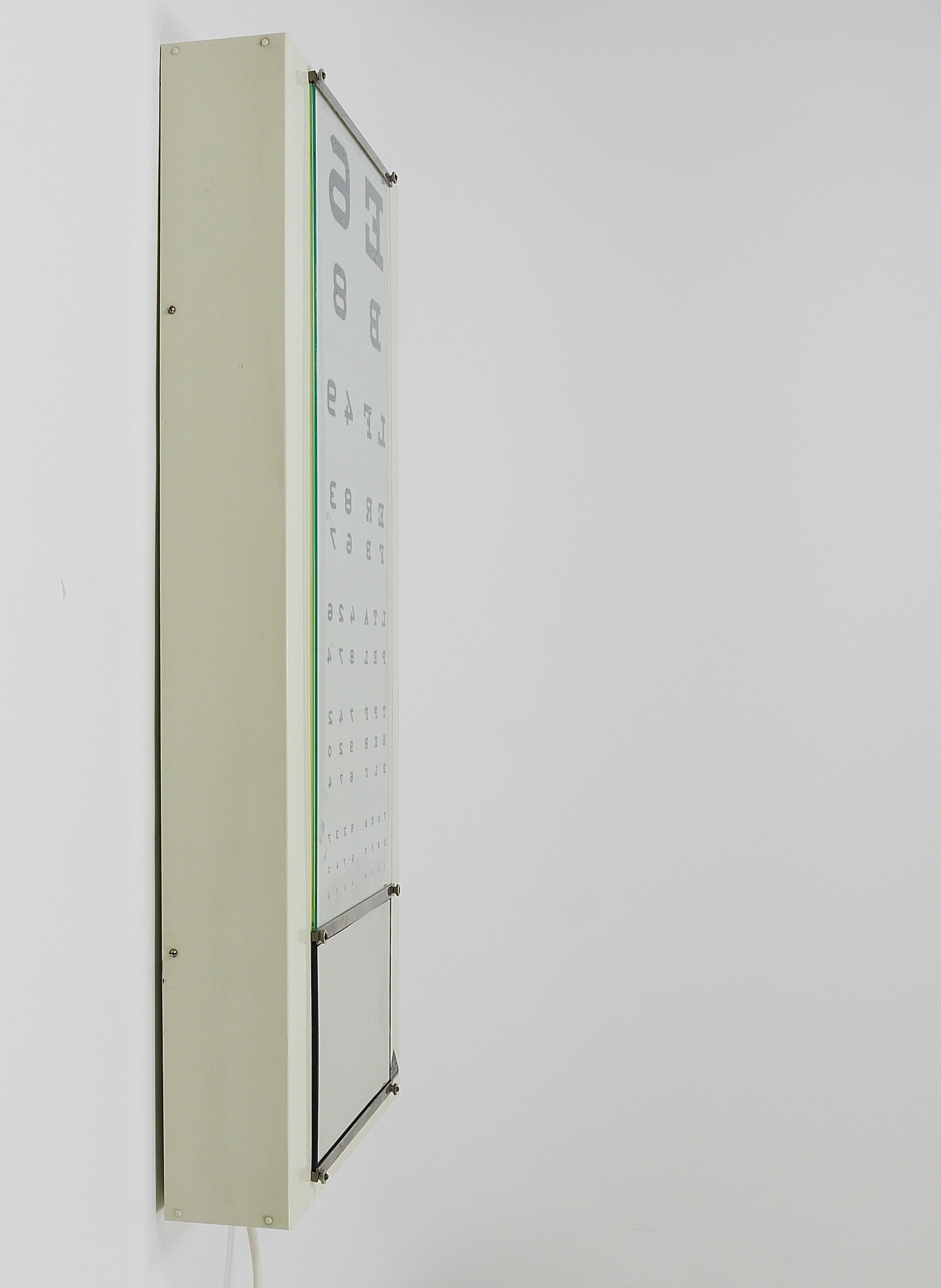 Vintage Eye Doctors Illuminated Eye Test Chart Light Box, Germany 1960s 6