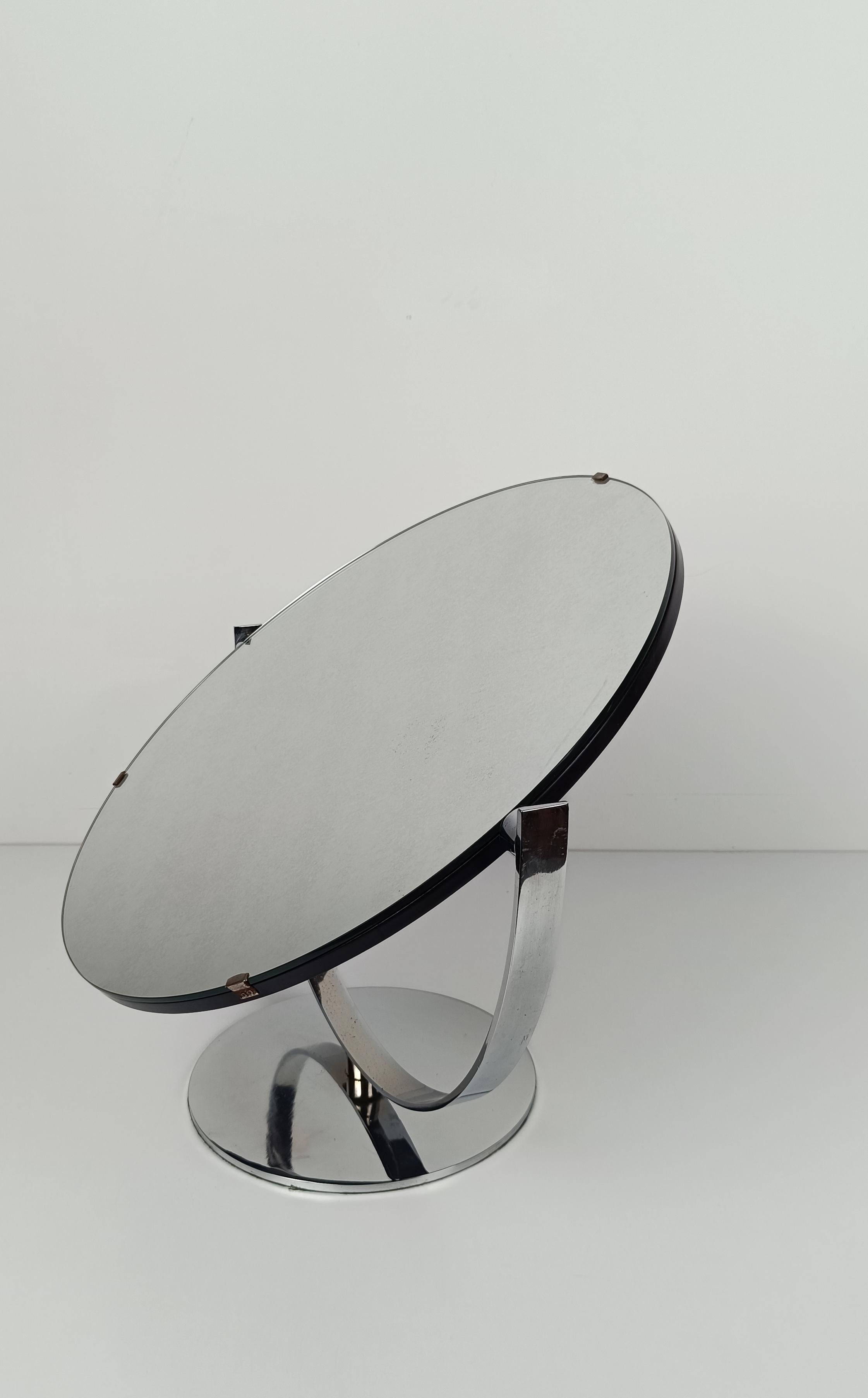 Espejo de mostrador vintage ajustable en metal cromado pulido, años 70 en venta 3