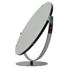 Vintage Eye Wear Counter Mirror Stand Adjustable in Polished Chromed Metal, 70s